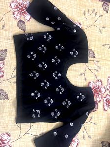 Black+Silver Sequins Lehenga, Choli &amp; Dupatta