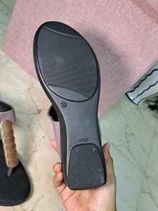 Women&#39;s Mauve Black Wedge Sandals