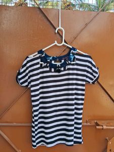 Striped Short Sleeve Top