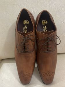 MANZ Executive Brown Leather Dress Shoes