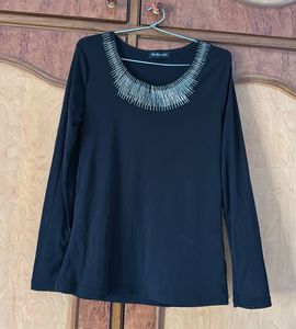 Black Full Sleeve Party Top