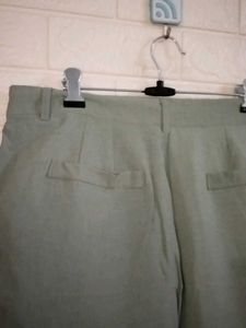 Olive Green Cropped Trousers
