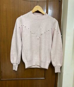 Pink Pearl Embellished Sweater