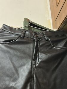 Black Faux Leather Pants