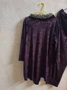 Plum Velvet Co-ord Set