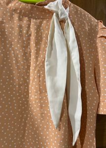 Cute peach Polka Dot Top