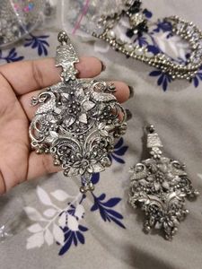 Statement Silver Floral Earrings