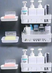 Combo Pack Of 6 Adhesive Shelf Rack For Bathroom..