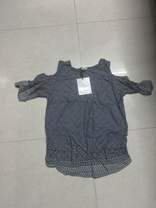 Cold Shoulder Grey Top