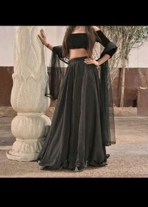 Black Lehenga Choli With Dupatta For Girls