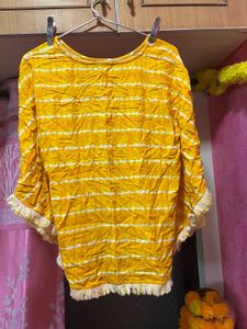 Fancy Yellow Kaftan Cotton Top.