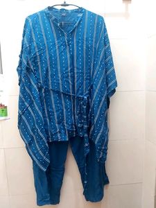 Women Blue Kaftan Co-ords Set