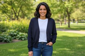 New Navy Blue Cardigan Sweater