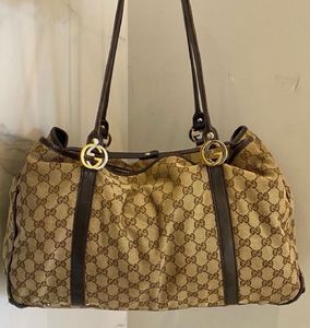 Authentic Gucci GG Canvas Twins Large Tote