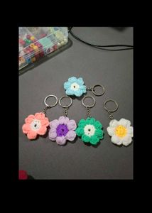 Crochet Flower Keychains