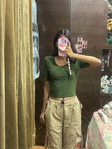 Green Crop Top