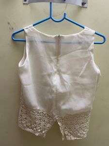 Gorgeous White Georgette Crop Top