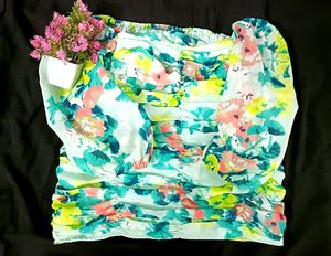 Floral Ruched Crop Top