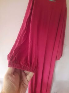 full sleeve maroon maxi dress ( bust 40-42)