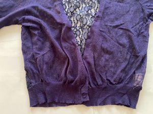 Purple Lace Back Cardigan