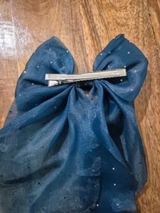 Sparkly Blue Bow Hair Accessories - 2 unit