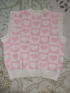 Pink Heart Sweater Vest