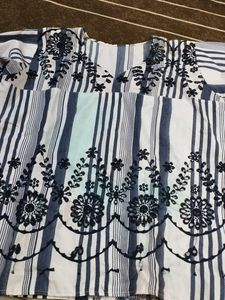 Striped Embroidered Top