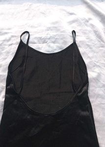 Brand New (Newme) Black Satin Maxi Dress