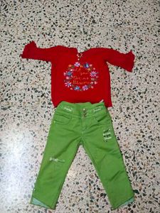 Girls' Outfit: Top & Jeans