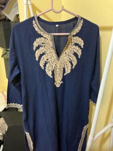 Embroidered Navy Tunic