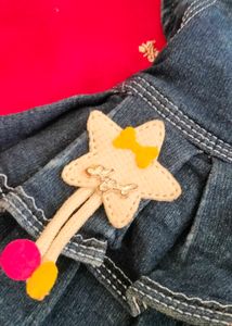 Denim Skirt with Bow Detail