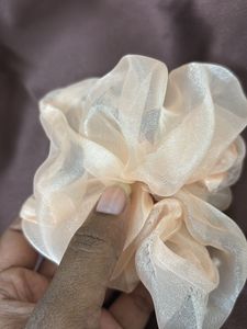 Peach Organza Scrunchie