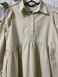 Beige Long Sleeve Dress
