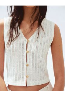 Button-Down Knit Crop Top