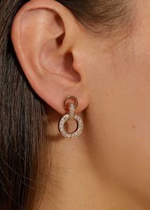 Rose Gold double Circle Earrings