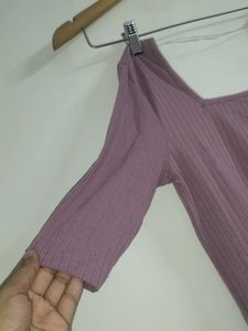Mauve Square Neck Top -