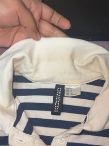 Striped Polo Crop Top with jhumka combo!