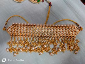 Heavy Pearl And Kundan Choker Set With Stud
