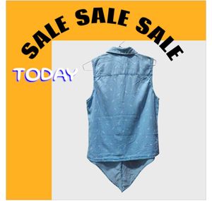 Blue Denim Sleeveless Top