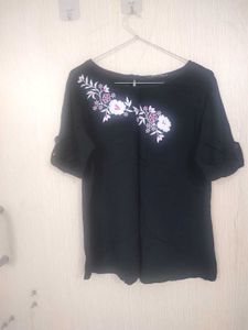 Floral Embroidered Tee