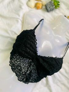 Corset Style Black Net Top