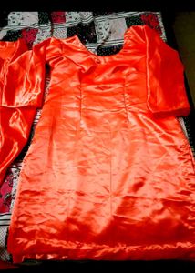 Satin Salwar Suit Orange 🧡