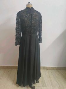 Black Lace Chiffon Gown
