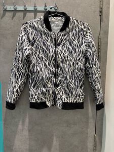 Stylish zebra striped Bomber Jacket