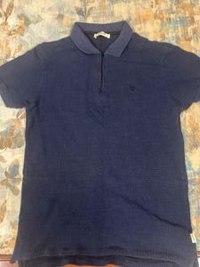 Navy Blue Polo with Zipper