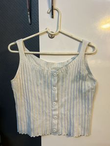 White Ribbed tank top