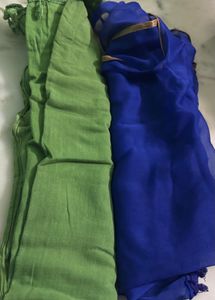 Green & Blue Dupatta Set