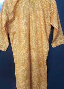 Orange Printed Kurta
