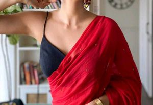 Padded Cotton Back Hook Spaghetti Strap Blouse