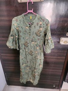 Olive New Balloon Sleeves Kurta 😍